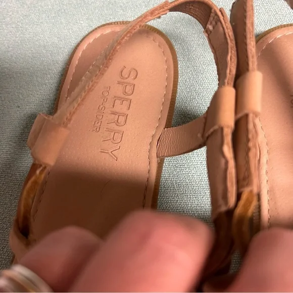 Sperry slip on thong sandal with back strap in vechetta natural leather flat - Picture 6 of 11